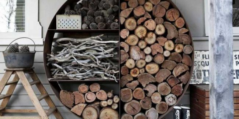 Woodpile - stylové vzory a krásné designové možnosti. Jak postavit hromadu dřeva vlastníma rukama (110 fotografií)
